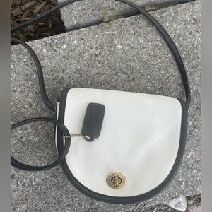 Vintage Coach|| White/Black Spectator Mini Bag 1980s Made in the USA RARE